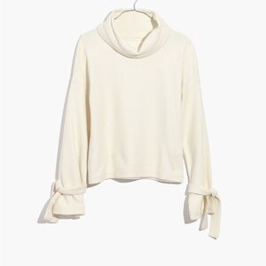 MADEWELL Mock Neck Tie-Cuff Sweater Medium